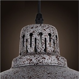 Vintage-Pendelleuchte aus Metall mit Punkten und einer Leuchte