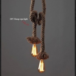 1 Licht DIY Kunst Hanfseil Licht Kreativ Hanfseil Kronleuchter Lang 100cm Senden 1 Glühbirne