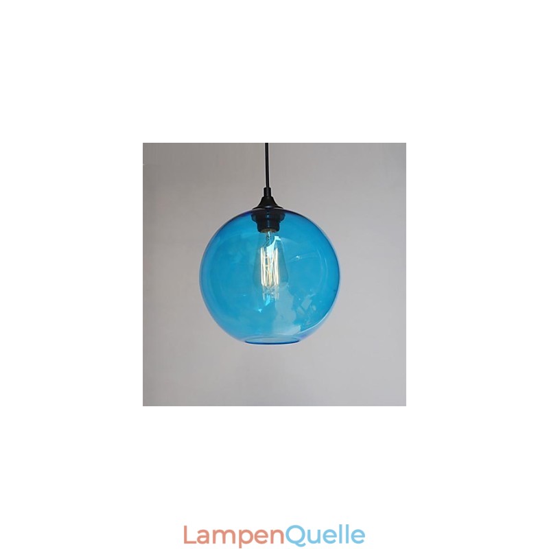 Moderne Glas-Hängeleuchte im runden blauen Blasen-Design