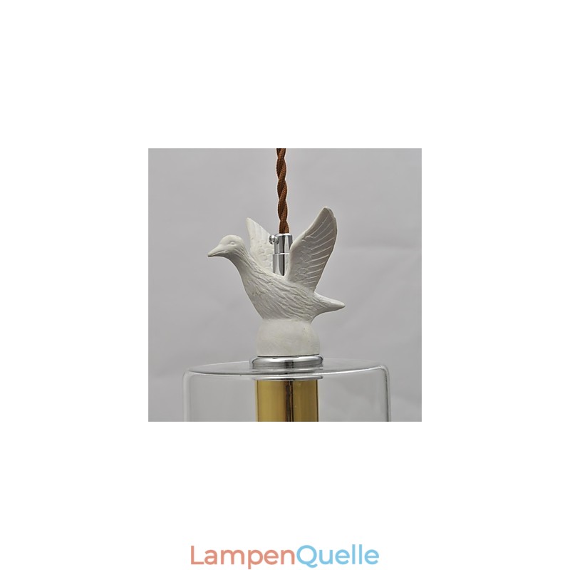 Kreativer Vogel-Glas-Kronleuchter, Pendelleuchte mit Glasschirm