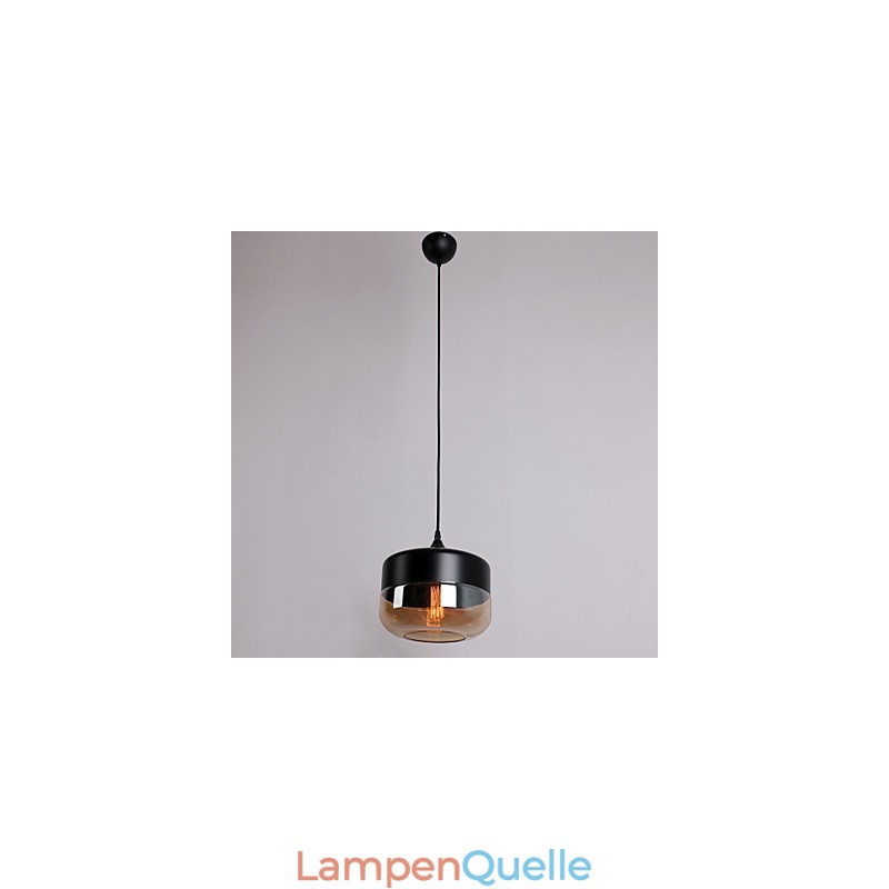 Retro-Pendelleuchte mit 1 Licht und Glasmalerei