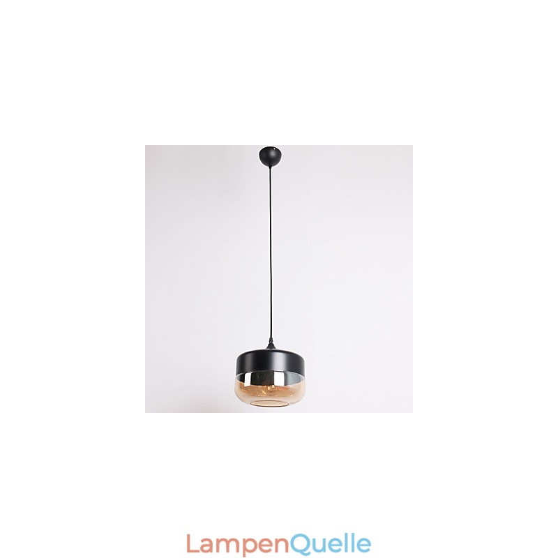 Retro-Pendelleuchte mit 1 Licht und Glasmalerei
