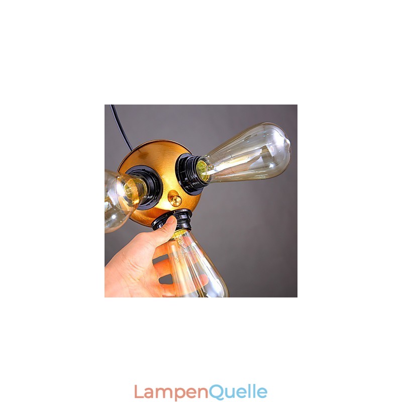 Amerikanische Country Industrial Kupfer Kopf Drei Fuß Droplight Lampe