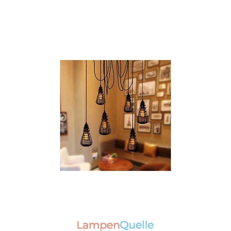 Amerikanische Industrie-Kreativität, die alte Wege wiederherstellt, Schmiedeeisenkäfig, Einzelkopf-Droplight-Lampe