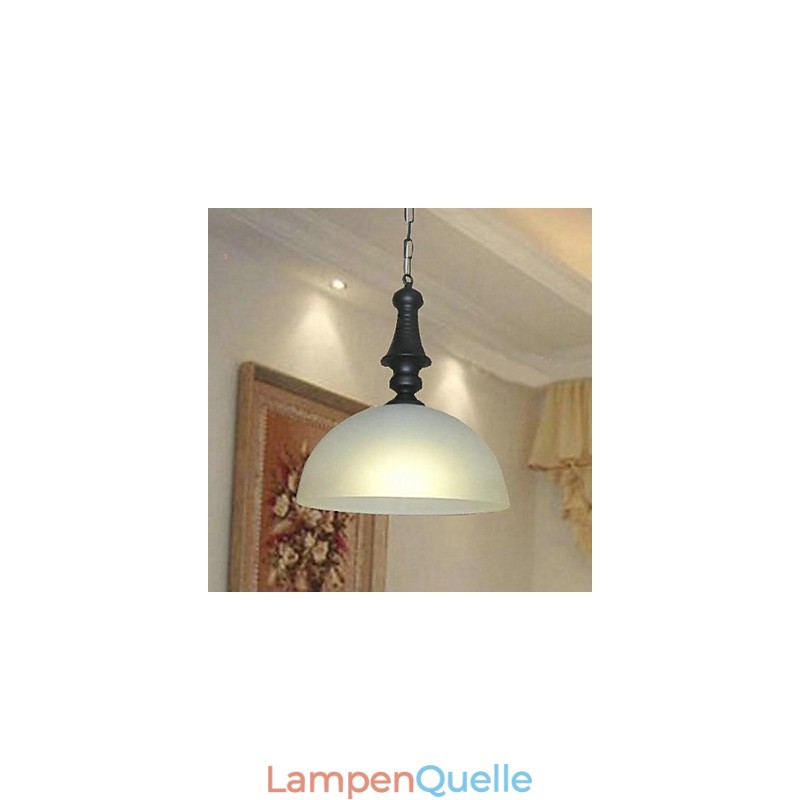 Traditionelle, klassische Pendelleuchte aus Metall im Mini-Schalen-Stil mit Malerei