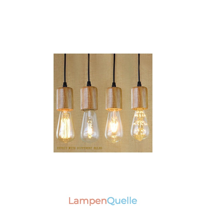 Pendelleuchten Traditionell Klassisch Vintage Retro Landhaus Garage Holz Bambus