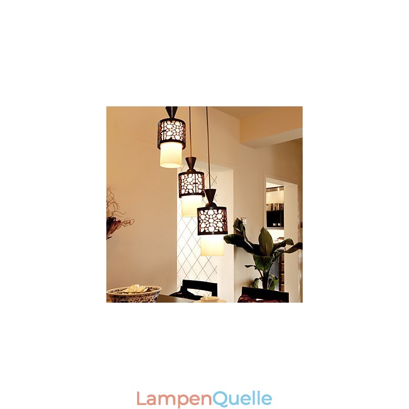 Moderne chinesische Art klassische Massivholz Trommel kreative Single Head Droplight Lampe Licht