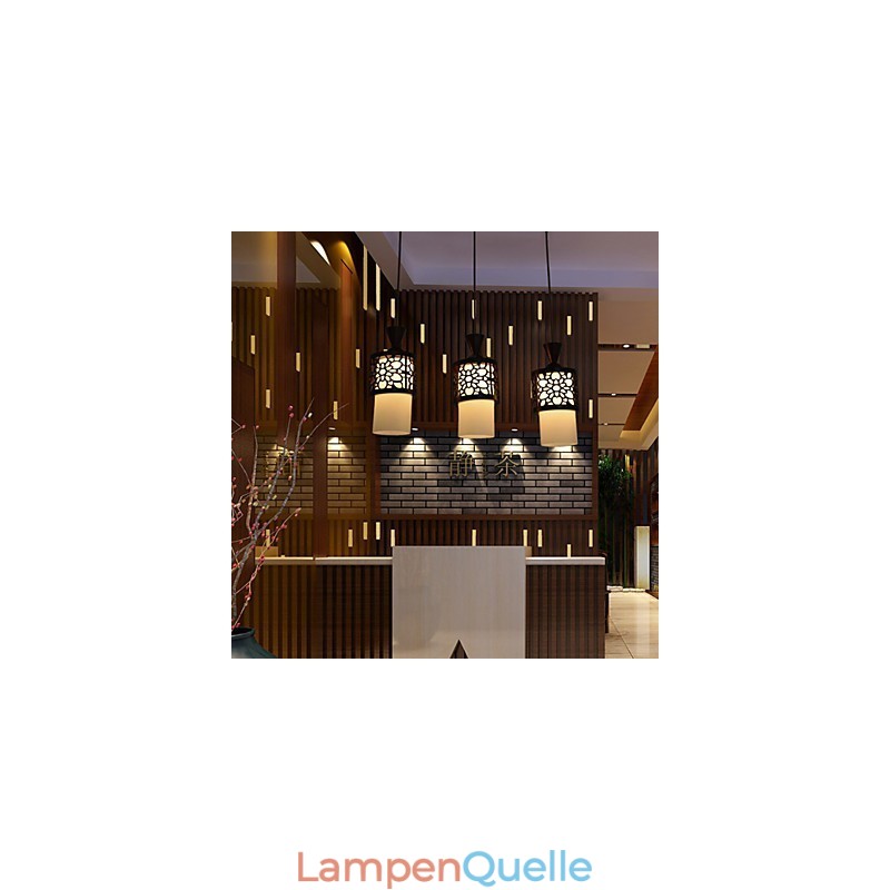 Moderne chinesische Art klassische Massivholz Trommel kreative Single Head Droplight Lampe Licht