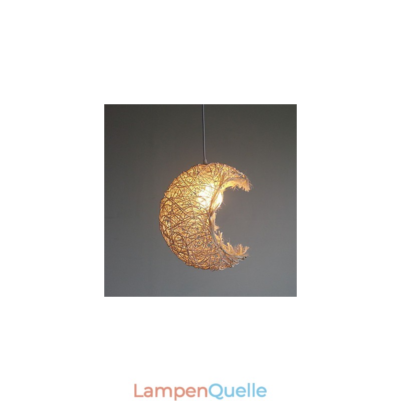 Moderne ländliche Cany Art gewebte Rattan-Einzelkopf-Droplight-Lampe