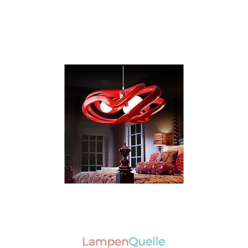 Moderne zeitgenössische Pendelleuchte aus Kunstharz mit Malerei