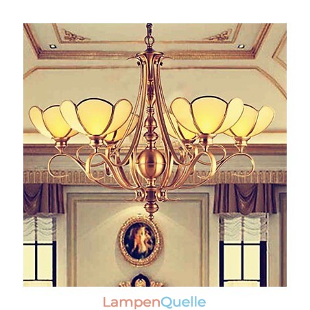 Traditioneller klassischer rustikaler Lodge-Kronleuchter aus Messing und Metall