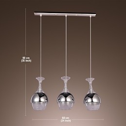 Moderne, kreative Pendelleuchte mit 3 Lichtern in Kelchform