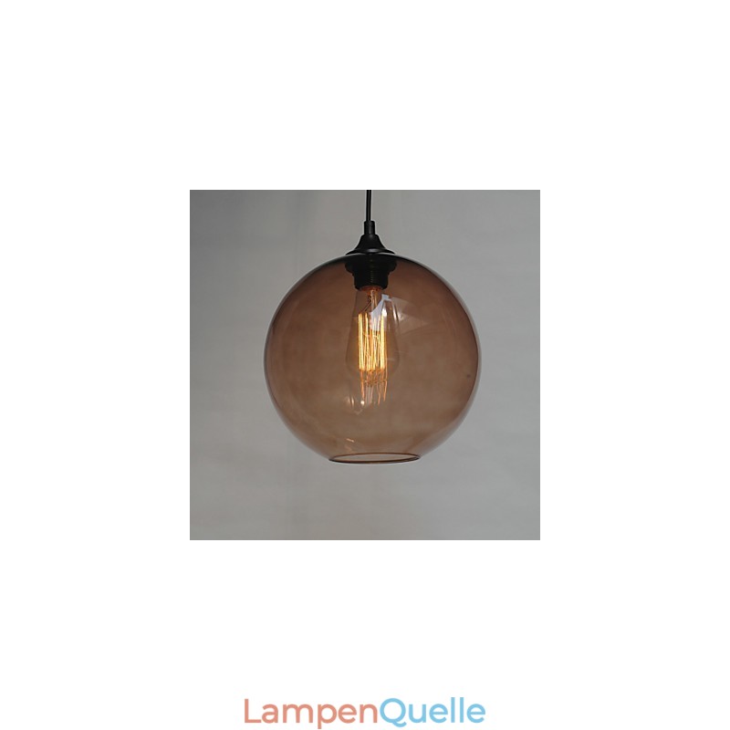 Moderne Glas-Pendelleuchte im runden braunen Blasen-Design