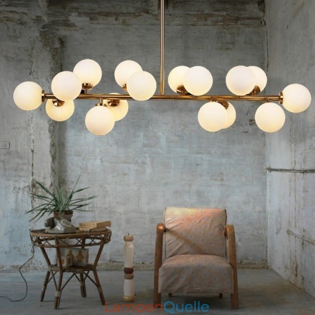 Moderner zeitgenössischer Kronleuchter mit 16 Lichtern, Glasschirm und Lampe Moderner zeitgenössischer Kronleuchter mit 16 Lichtern, Glasschirm und Lampe