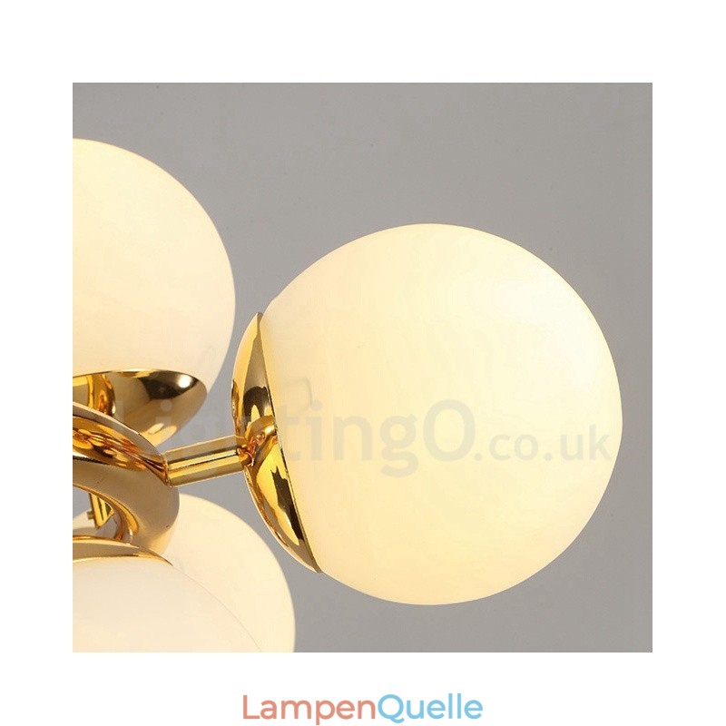 Moderner zeitgenössischer Kronleuchter mit 16 Lichtern, Glasschirm und Lampe