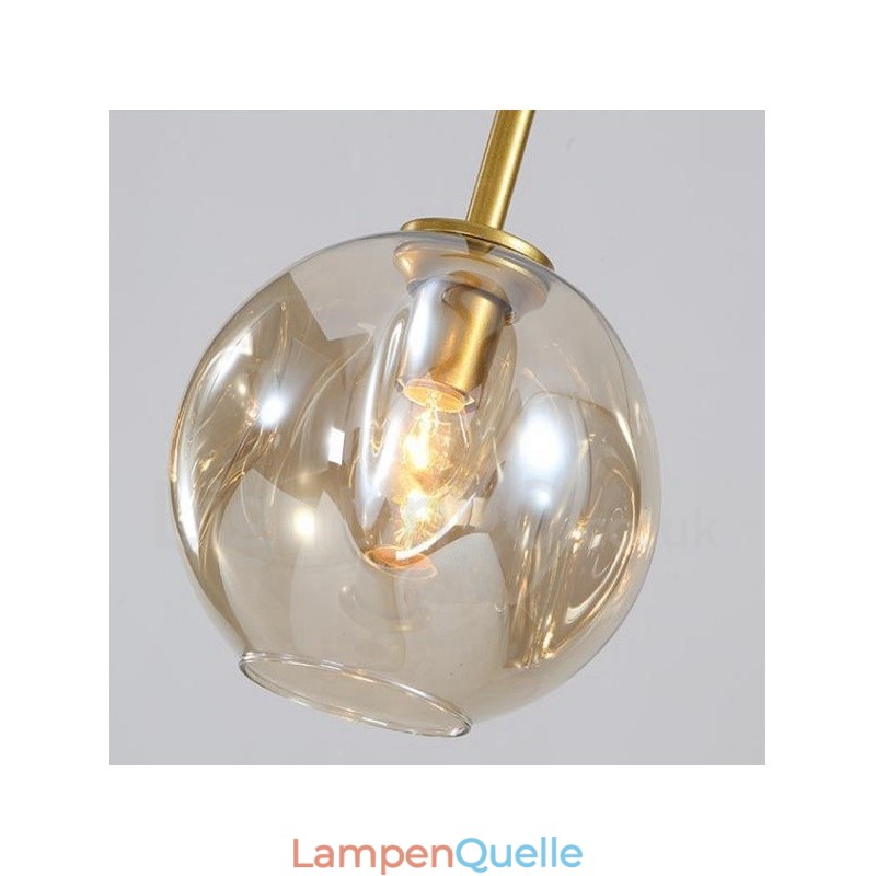 Moderner zeitgenössischer Kronleuchter mit 7 Lichtern, klarem Glasschirm und Lampe
