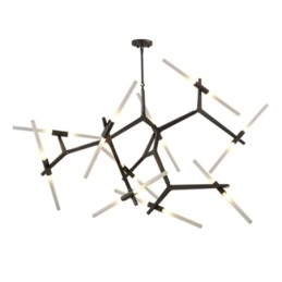 Moderne zeitgenössische 20-Licht-Kronleuchter-Licht (Schwarz Golden)