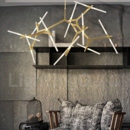 Moderne zeitgenössische 20-Licht-Kronleuchter-Licht (Schwarz Golden)