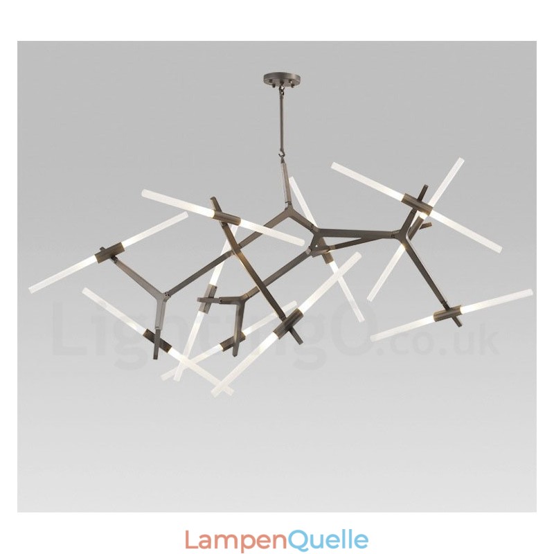Moderne zeitgenössische 20-Licht-Kronleuchter-Licht (Schwarz Golden)