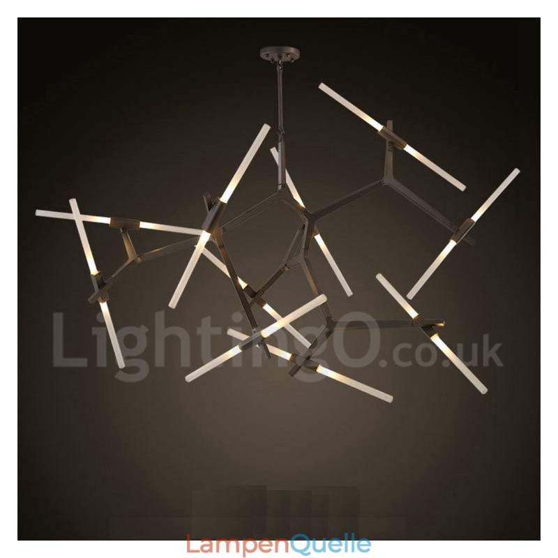 Moderne zeitgenössische 20-Licht-Kronleuchter-Licht (Schwarz Golden)