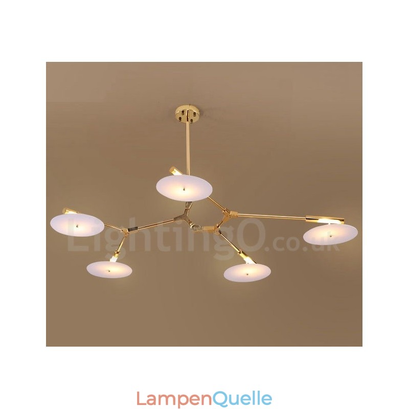 5-flammige moderne zeitgenössische Kronleuchterlampe