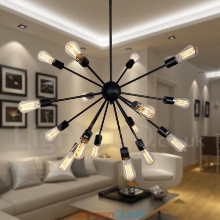 16-flammiger Vintage-Retro-Sputnik-Kronleuchter 16-flammiger Vintage-Retro-Sputnik-Kronleuchter