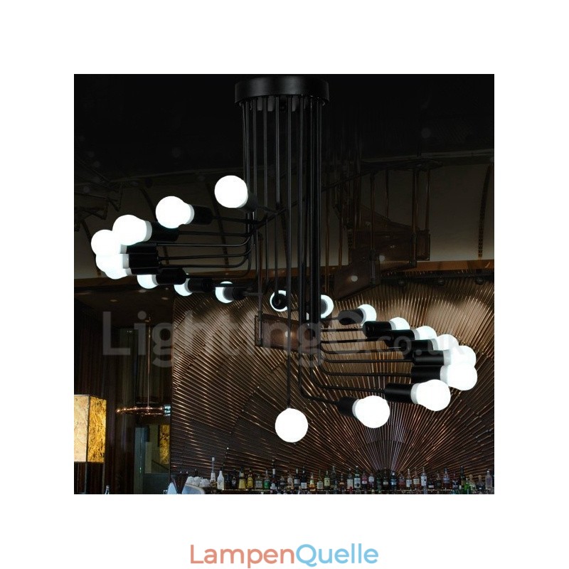 Schwarze zeitgenössische Kronleuchterlampe