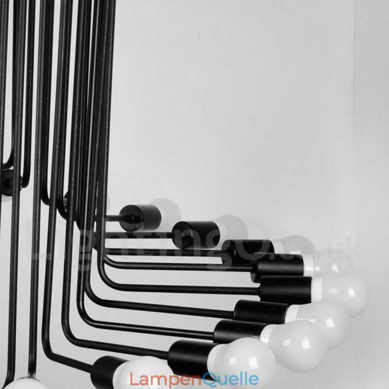 Schwarz 26 Licht Retro Vintage Modern Zeitgenössische Kronleuchter Lampe Licht