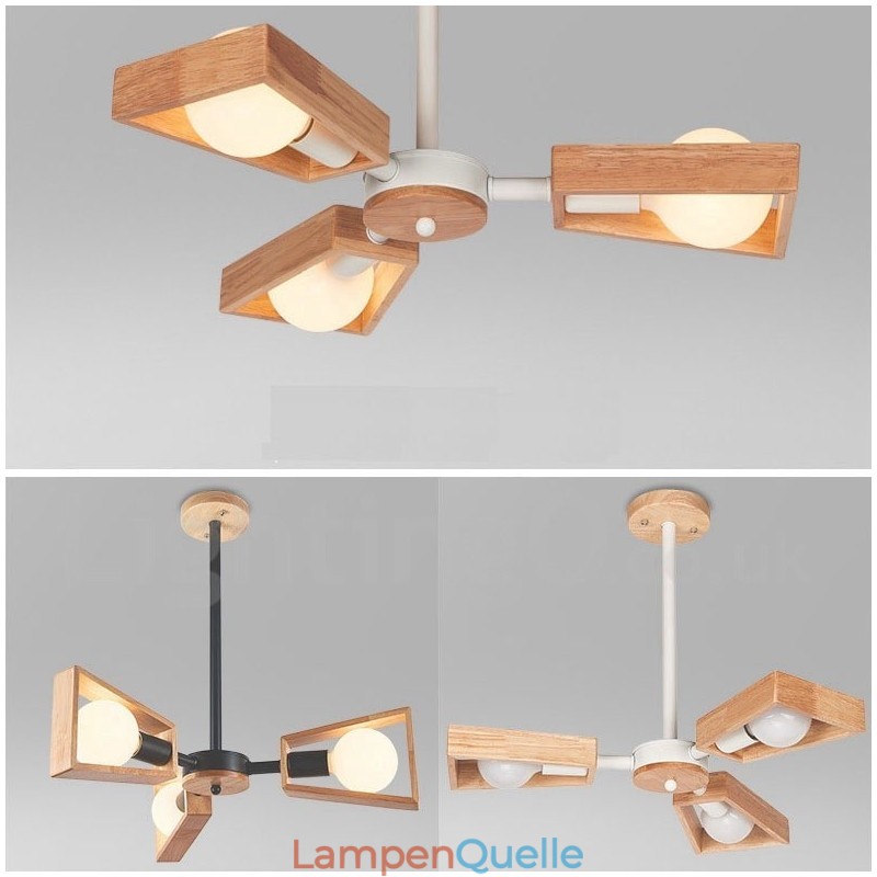 Holz Single Tier 3 Licht Kronleuchter Lampe Modernen Zeitgenössischen Stil