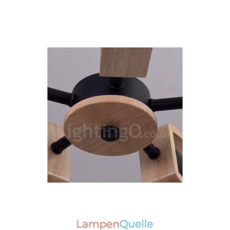 Holz Single Tier 3 Licht Kronleuchter Lampe Modernen Zeitgenössischen Stil