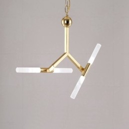 Moderne zeitgenössische 2-stufige 4-Licht-Kronleuchterlampe in goldener Farbe