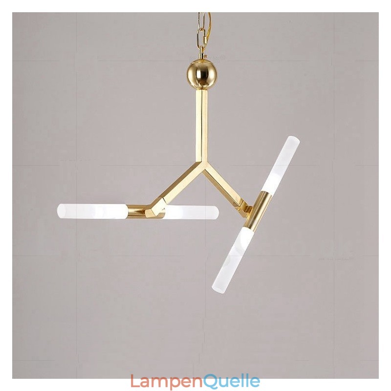 Moderne zeitgenössische 2-stufige 4-Licht-Kronleuchterlampe in goldener Farbe