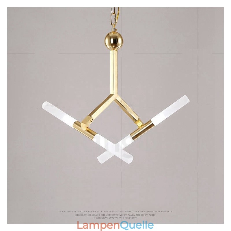 Moderne zeitgenössische 2-stufige 4-Licht-Kronleuchterlampe in goldener Farbe