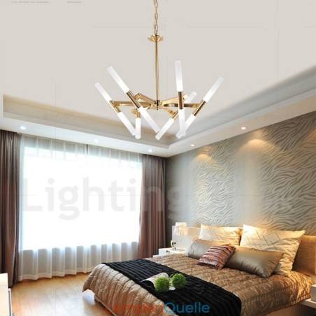 Moderne zeitgenössische 2-stufige 12-flammige goldene Kronleuchterlampe Moderne zeitgenössische 2-stufige 12-flammige goldene Kronleuchterlampe