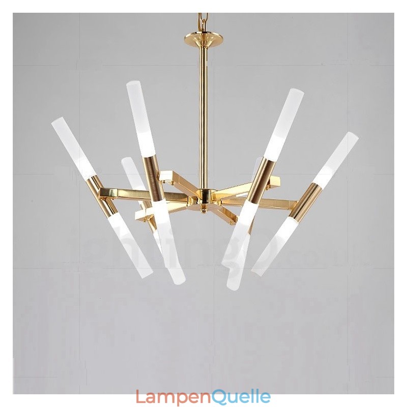 Moderne zeitgenössische 2-stufige 12-flammige goldene Kronleuchterlampe