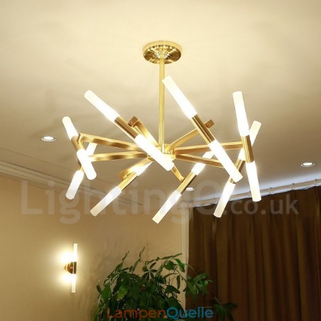 Moderne zeitgenössische 2-stufige 16-flammige goldene Kronleuchterlampe Moderne zeitgenössische 2-stufige 16-flammige goldene Kronleuchterlampe