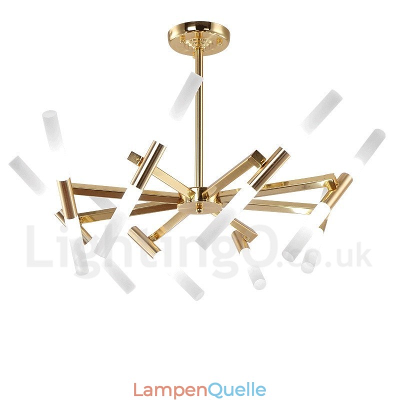 Moderne zeitgenössische 2-stufige 16-flammige goldene Kronleuchterlampe