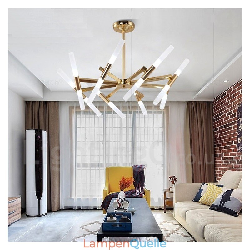 Moderne zeitgenössische 2-stufige 16-flammige goldene Kronleuchterlampe