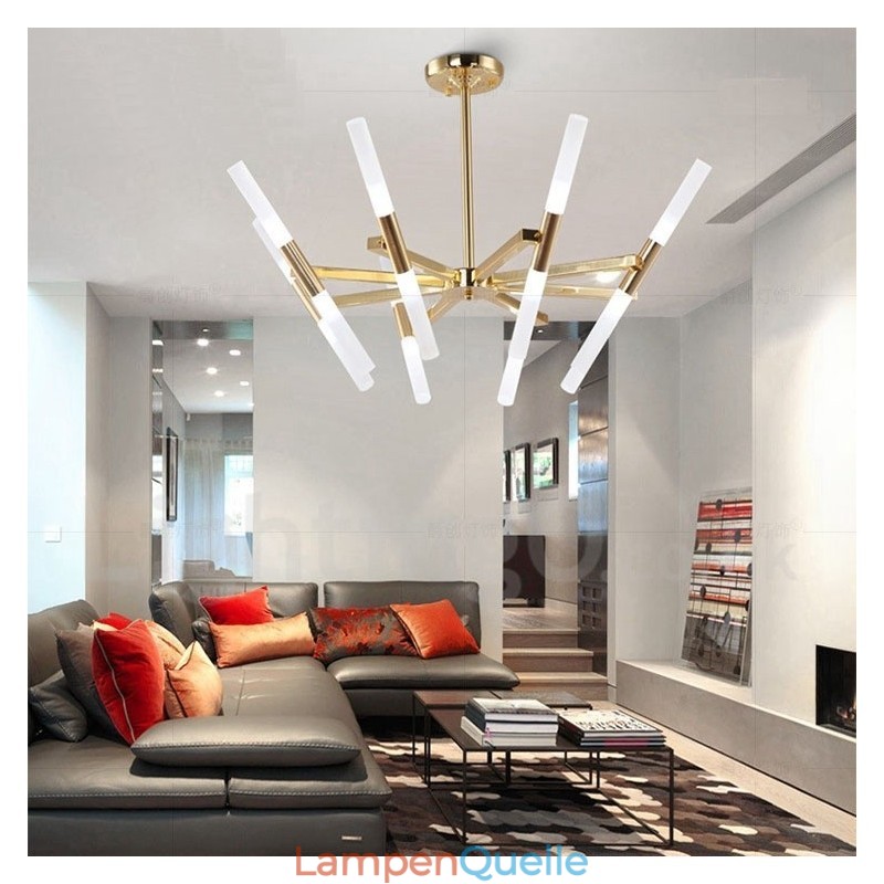 Moderne zeitgenössische 2-stufige 16-flammige goldene Kronleuchterlampe