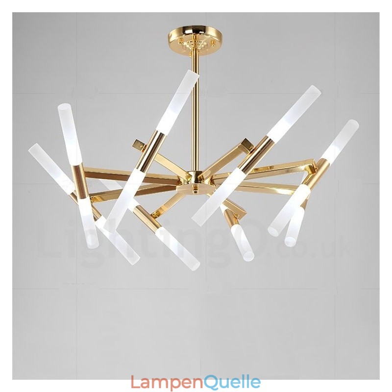 Moderne zeitgenössische 2-stufige 16-flammige goldene Kronleuchterlampe