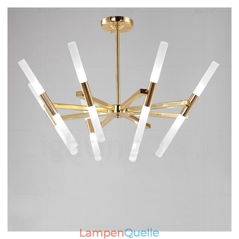 Moderne zeitgenössische 2-stufige 16-flammige goldene Kronleuchterlampe