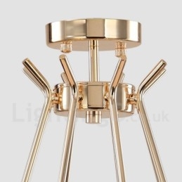 Moderne, zeitgenössische Kronleuchterlampe aus Metall mit 10 Lichtern und einem einstöckigen Glasschirm