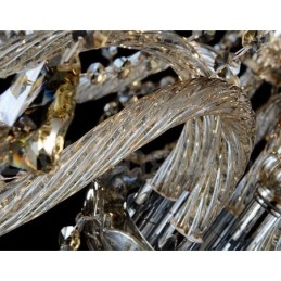 Retro Vintage Cognac Farbe K9 Kristall Moderner Kronleuchter mit 6 Lichtern