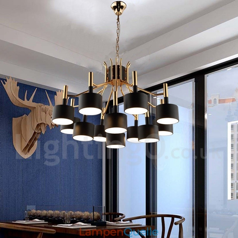 Moderne zeitgenössische 12 Licht 2 Tier Kronleuchter Lampe Licht
