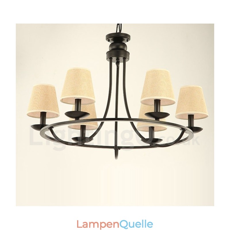 Country Retro 6-flammige einstöckige Kronleuchterlampe