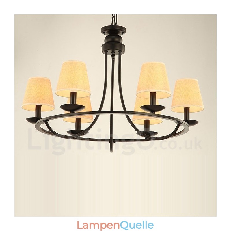 Country Retro 6-flammige einstöckige Kronleuchterlampe