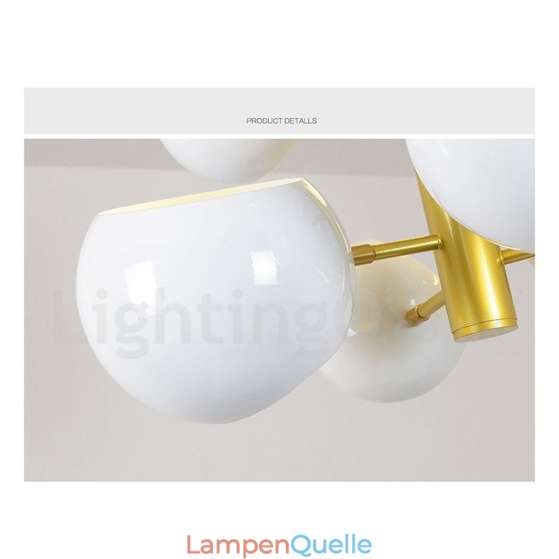 Moderne Kronleuchterlampe mit 10 Lichtern in Weiß