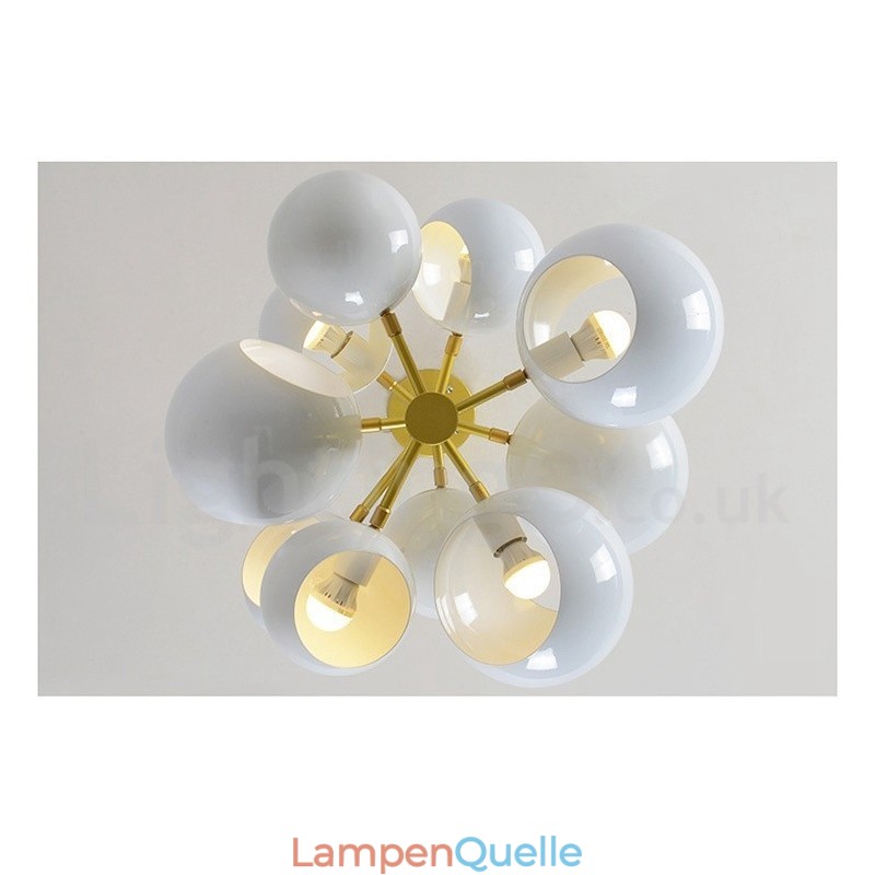 Moderne Kronleuchterlampe mit 10 Lichtern in Weiß