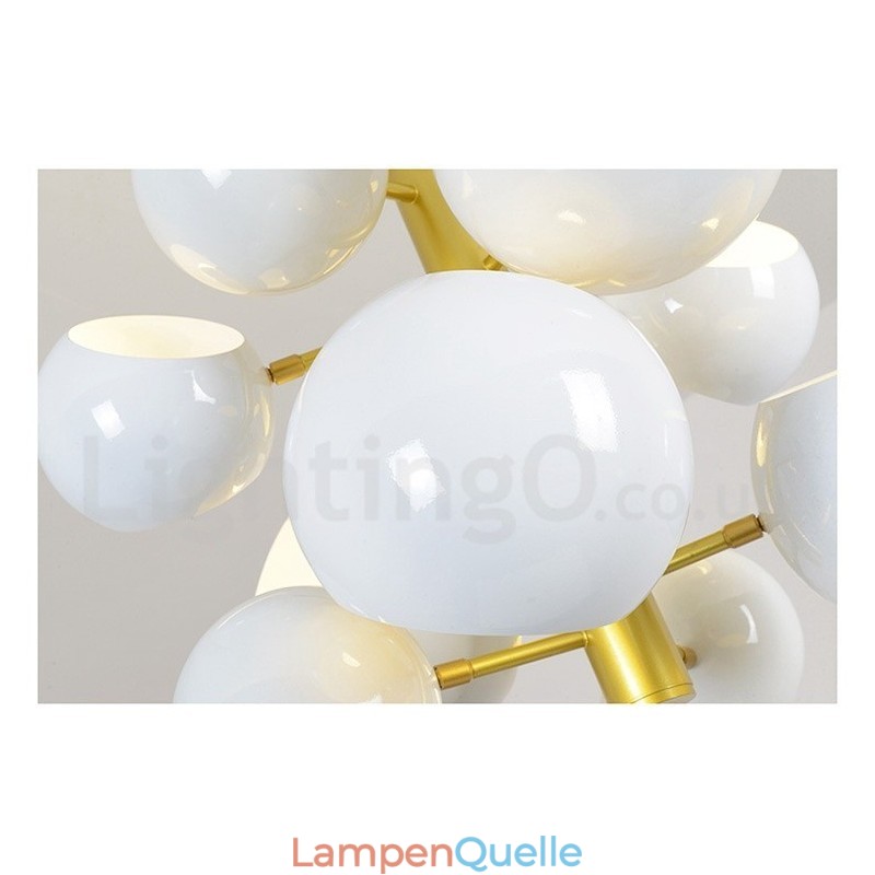 Moderne Kronleuchterlampe mit 10 Lichtern in Weiß