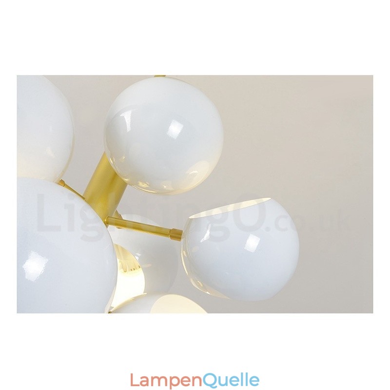 Moderne Kronleuchterlampe mit 10 Lichtern in Weiß